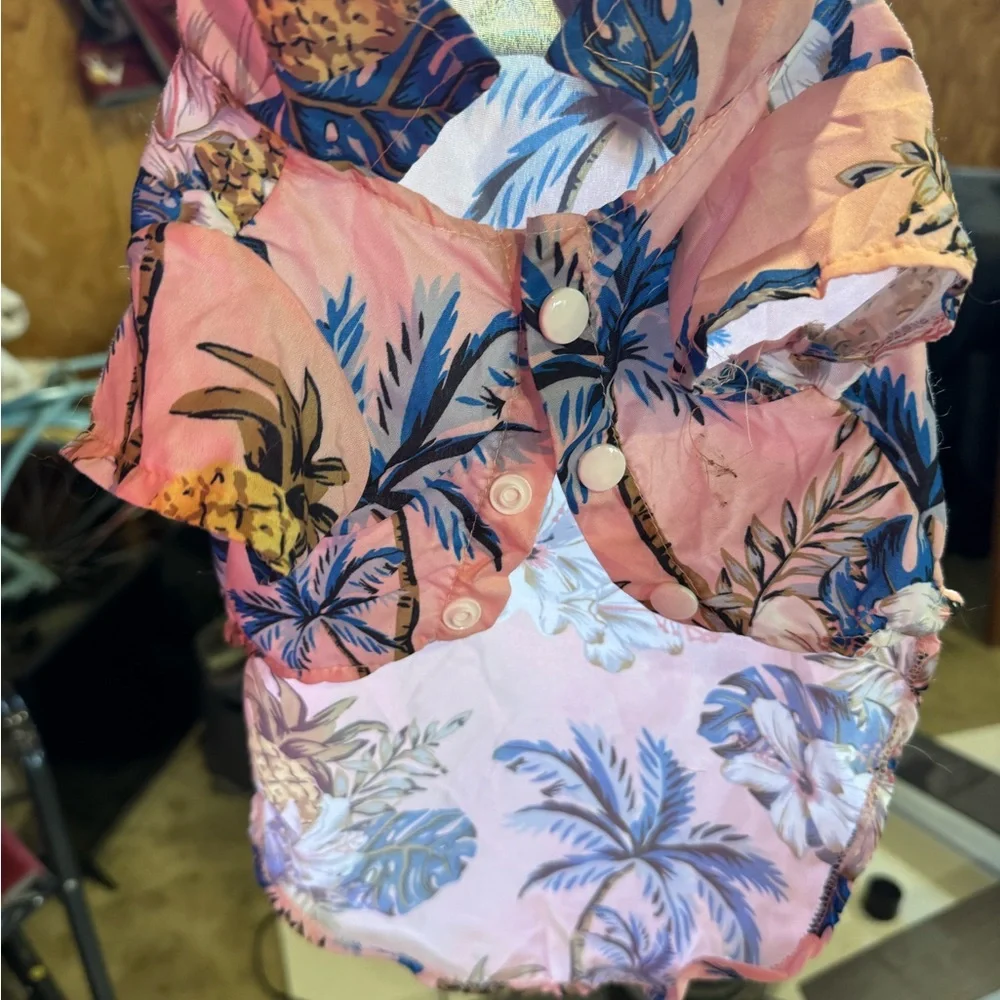Pink‎ Tropical Pineapple Swim Top
